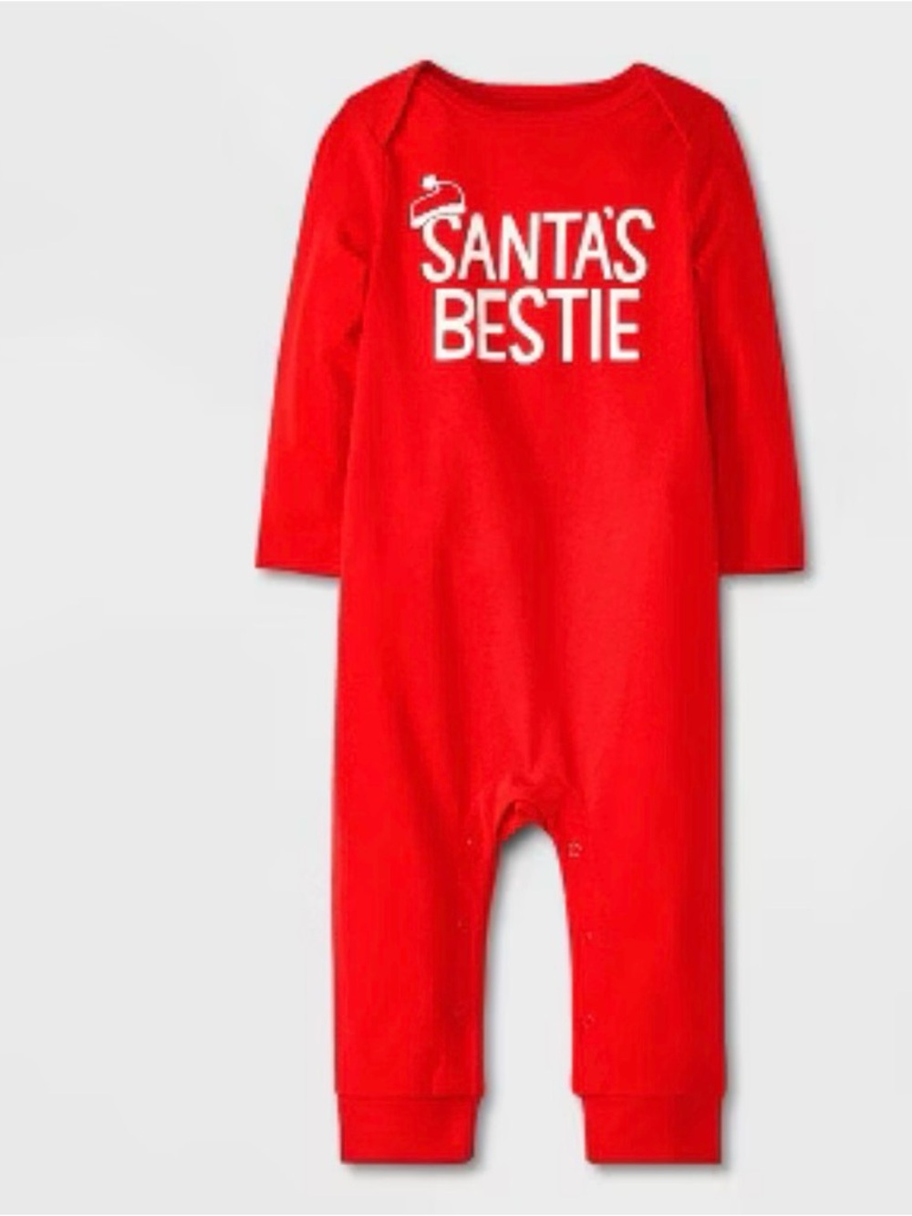 Cat & Jack Baby “Santa’s Bestie” Christmas One-Piece / Onesie – (3-6M) NWT